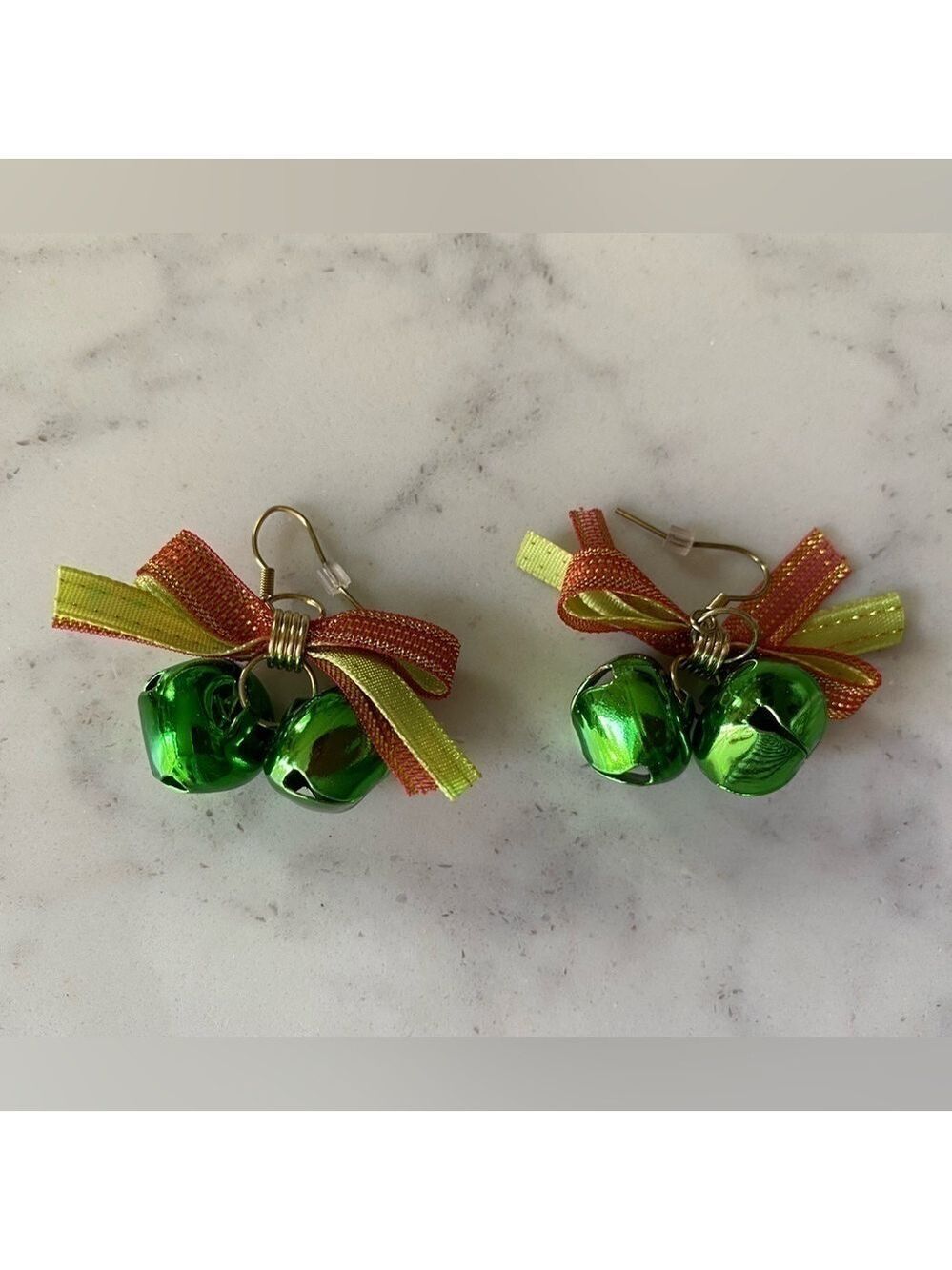 Green Jingle Bell Pierced Earrings